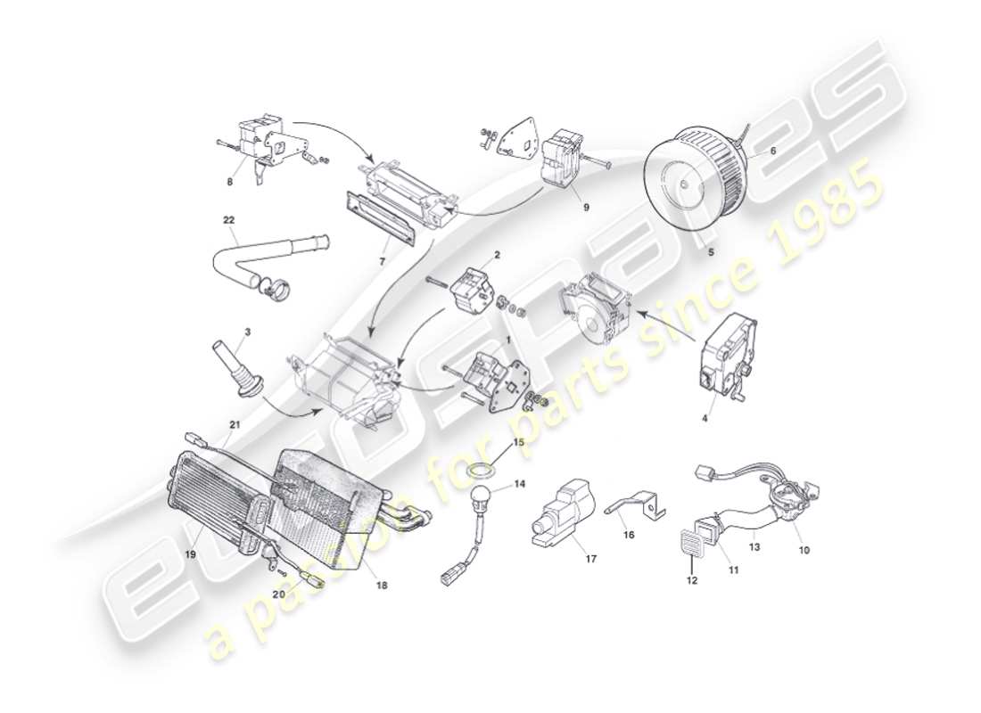 aston martin vanquish (2002) módulos de control diagrama de piezas