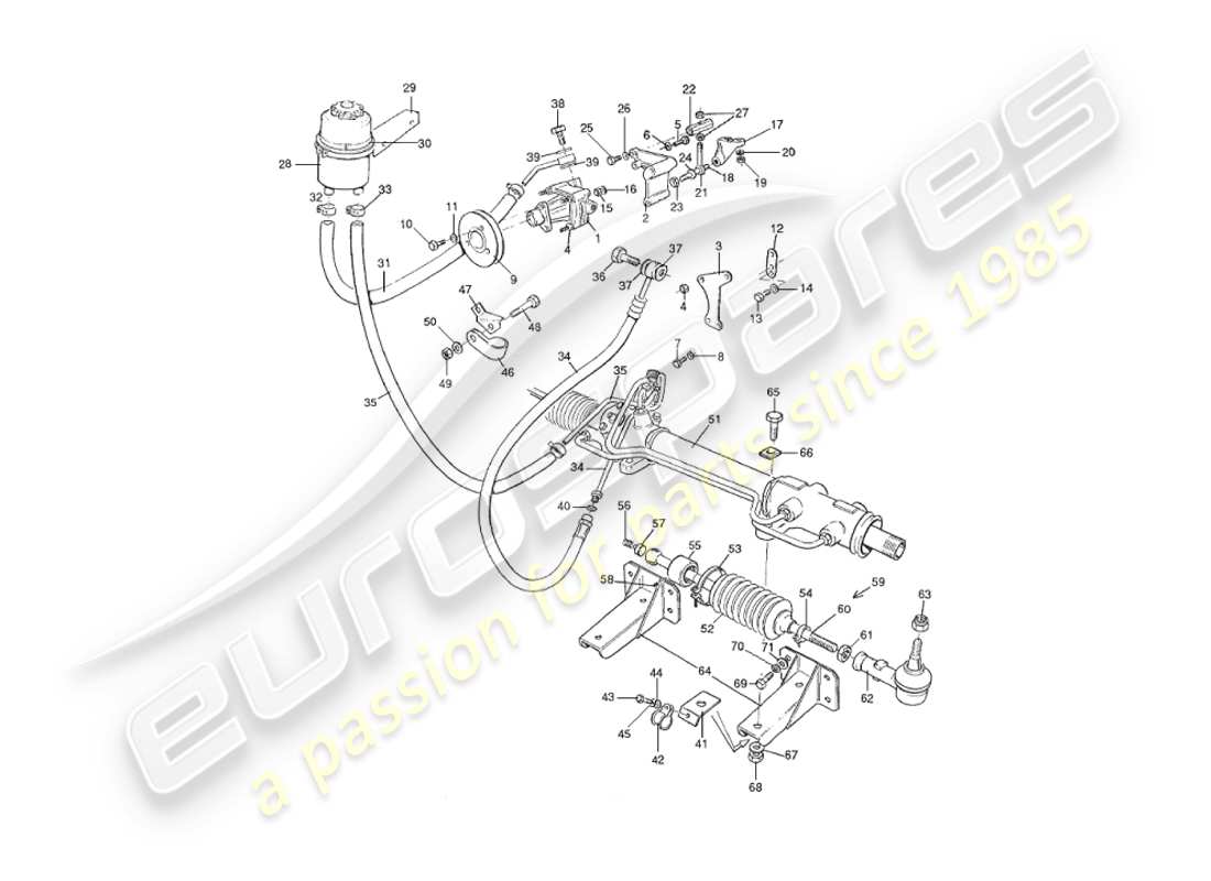 aston martin v8 virage (2000) dirección asistida diagrama de piezas