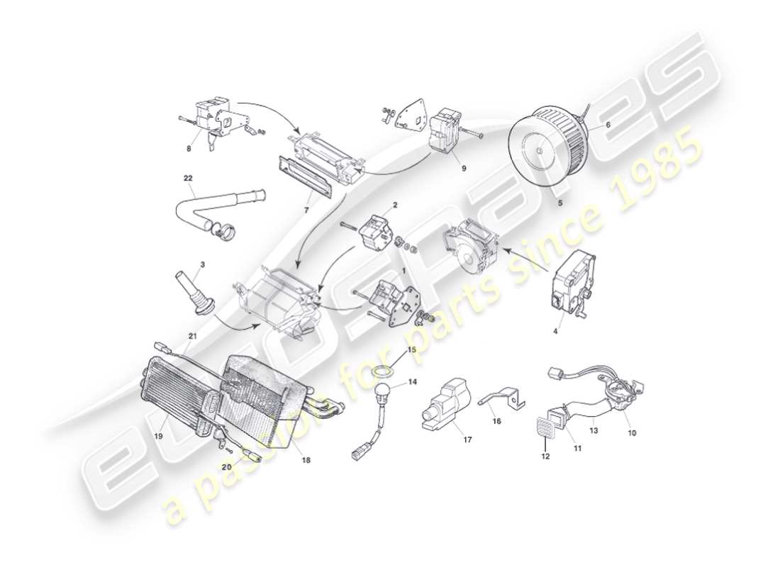aston martin vanquish (2006) módulos de control diagrama de piezas