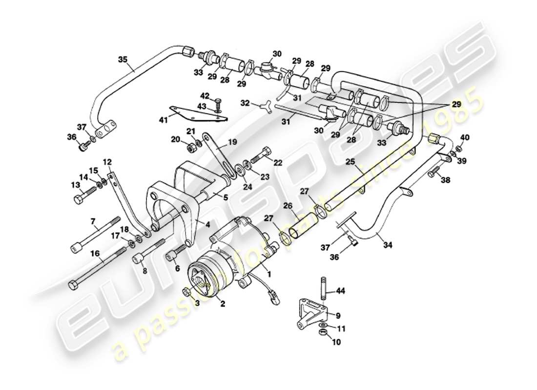 aston martin v8 volante (1997) sistema de inyección de aire secundario diagrama de piezas
