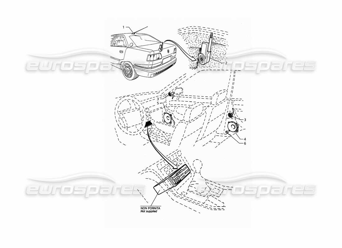 maserati qtp. 3.2 v8 (1999) sistema de audio diagrama de piezas