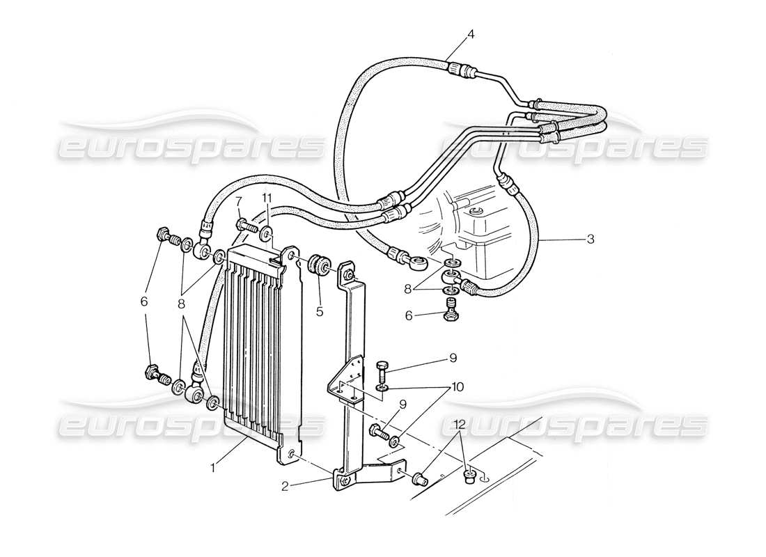 maserati biturbo spider diagrama de piezas del radiador para transmisión automática (3 hp)