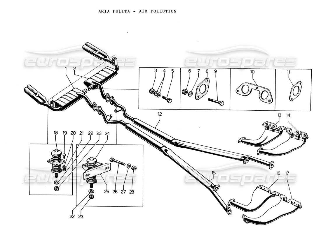 lamborghini espada air pollution pumps (usa) diagrama de piezas