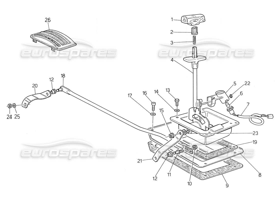 maserati biturbo spider diagrama de piezas del control de transmisión automática (3 hp)
