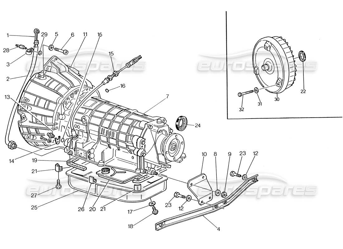 maserati 222 / 222e biturbo transmisión automática - convertidor (4 hp) diagrama de piezas