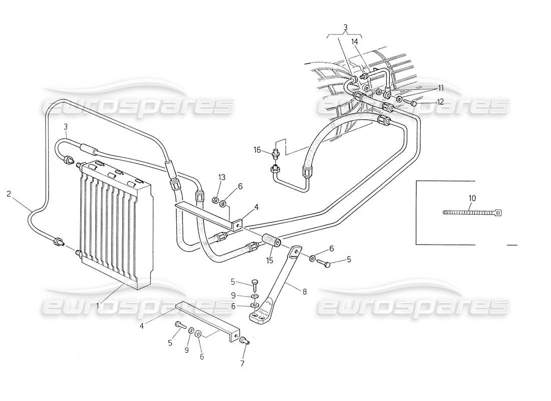 maserati biturbo spider radiador de aceite para transmisión automática (4 hp) diagrama de piezas