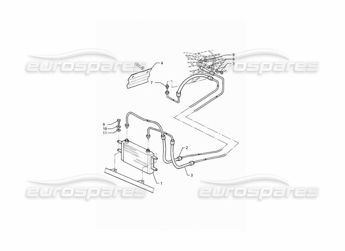 maserati ghibli 2.8 (abs) diagrama de piezas del radiador de aceite de la transmisión automática (4hp)
