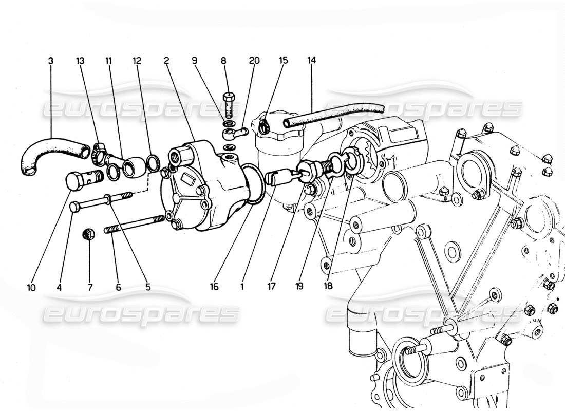 ferrari 365 gtc4 (mechanical) bomba de vacío de freno - revisión diagrama de piezas