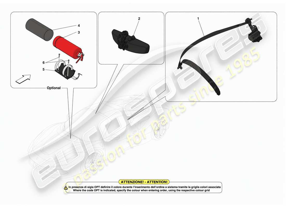 ferrari f8 spider otros accesorios de acabados interiores diagrama de piezas