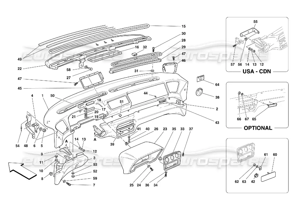 ferrari 355 (5.2 motronic) panel diagrama de piezas