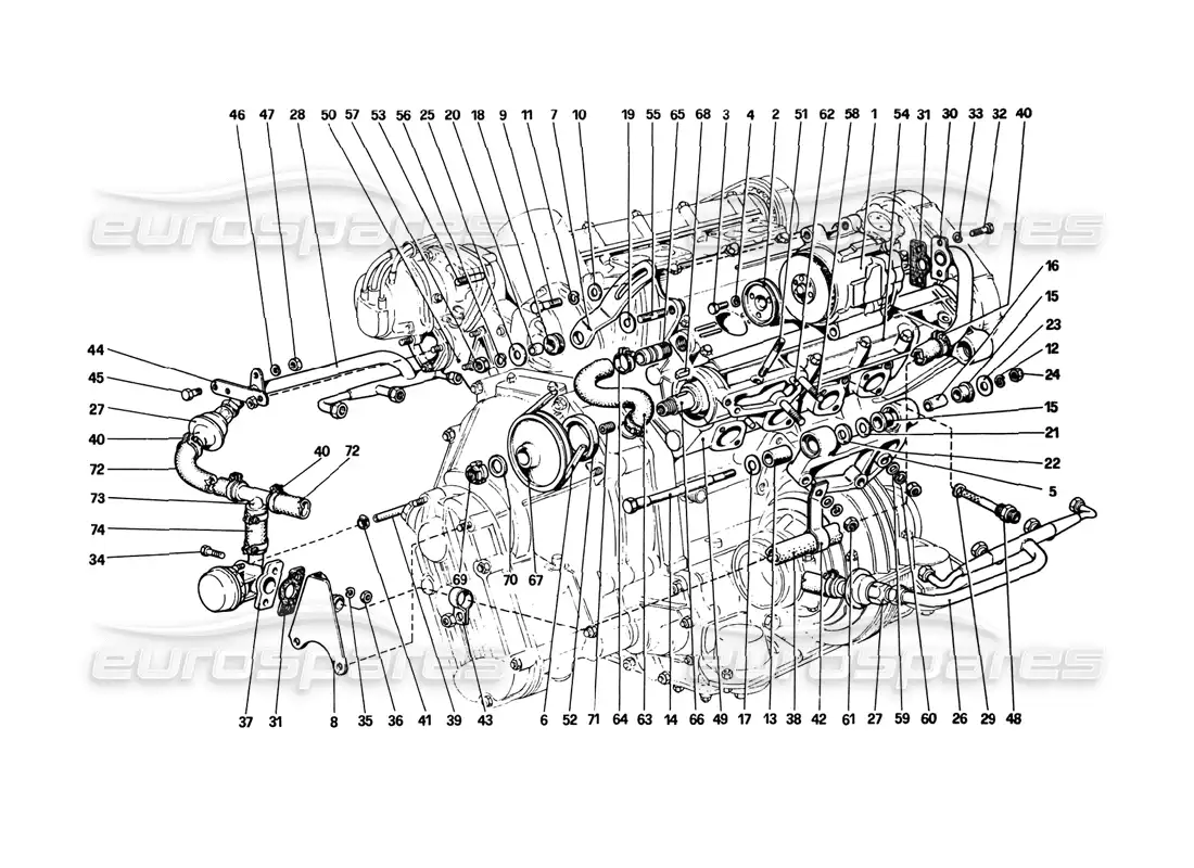 ferrari 308 gtb (1980) bomba de aire y tuberías (variantes para la versión aus) diagrama de piezas