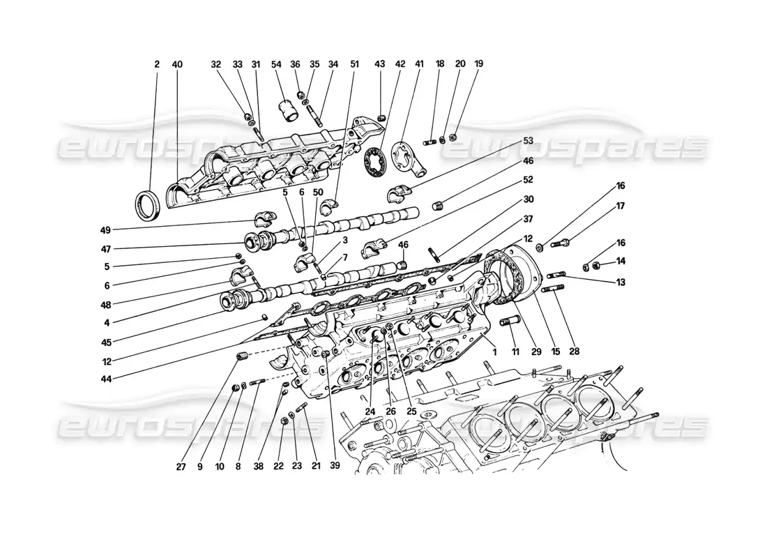 ferrari 308 gtb (1980) culata (derecha) diagrama de piezas