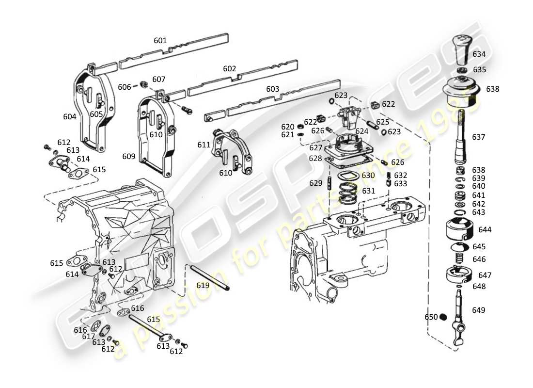 maserati kyalami control de transmisión diagrama de piezas