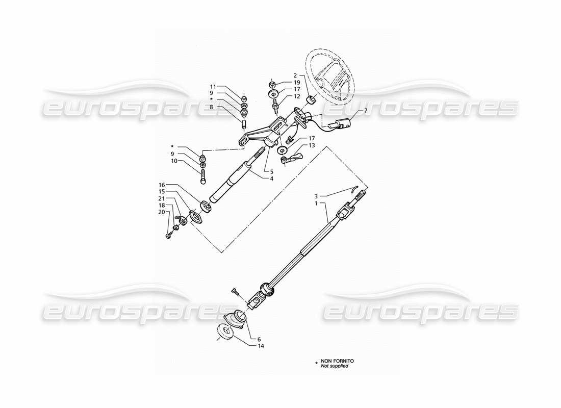 maserati qtp v8 (1998) columna de dirección diagrama de piezas