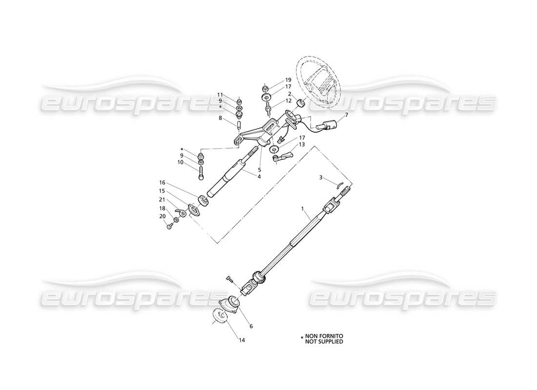 maserati qtp v6 evoluzione columna de dirección diagrama de piezas