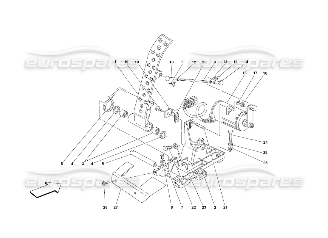 ferrari 430 challenge (2006) electronic accelerator pedal diagrama de piezas