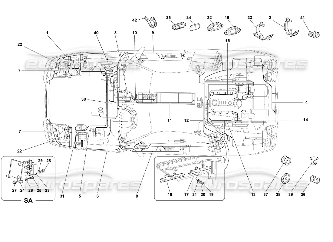 ferrari 355 (2.7 motronic) sistema eléctrico diagrama de piezas