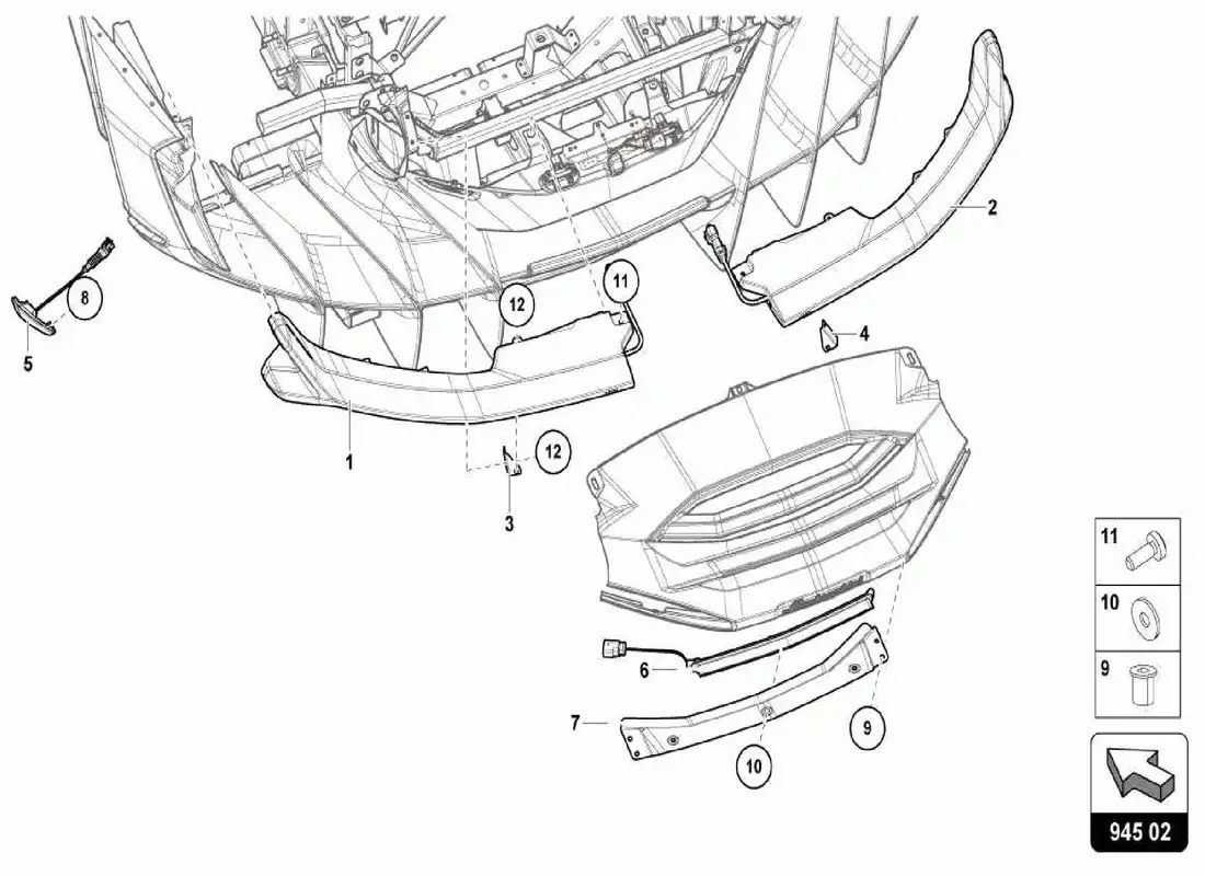 lamborghini centenario spider luces diagrama de piezas