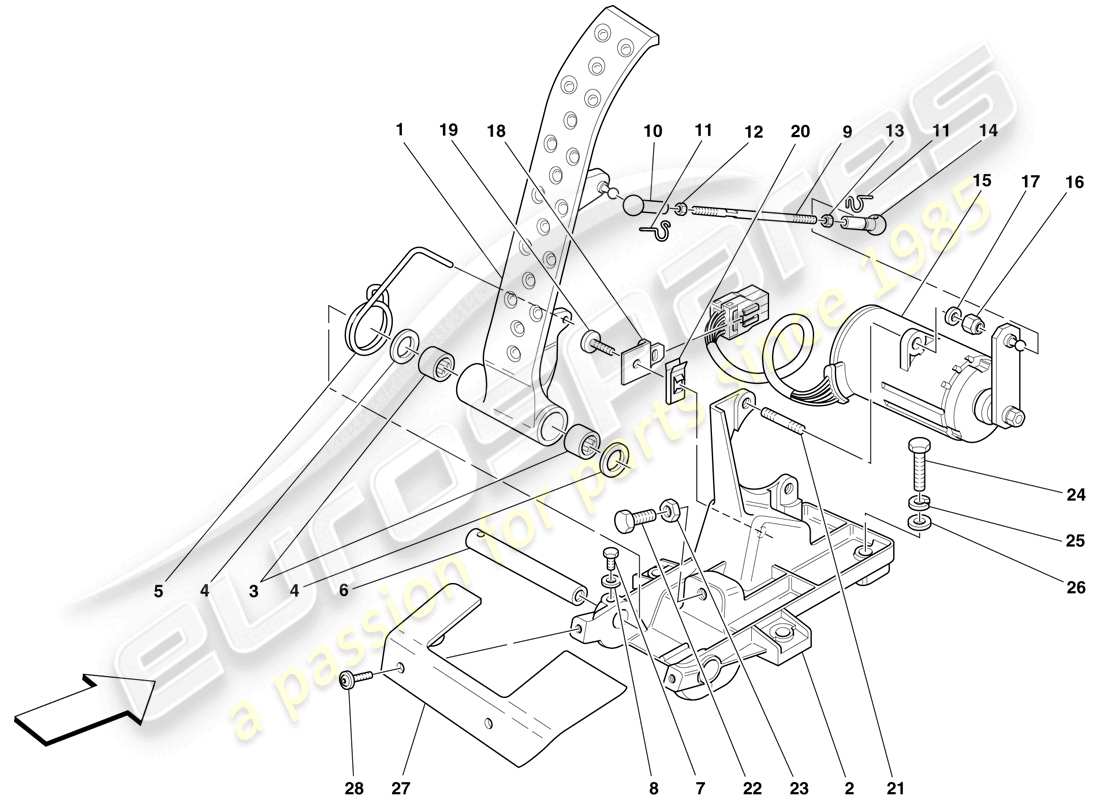 ferrari f430 spider (usa) electronic accelerator pedal diagrama de piezas