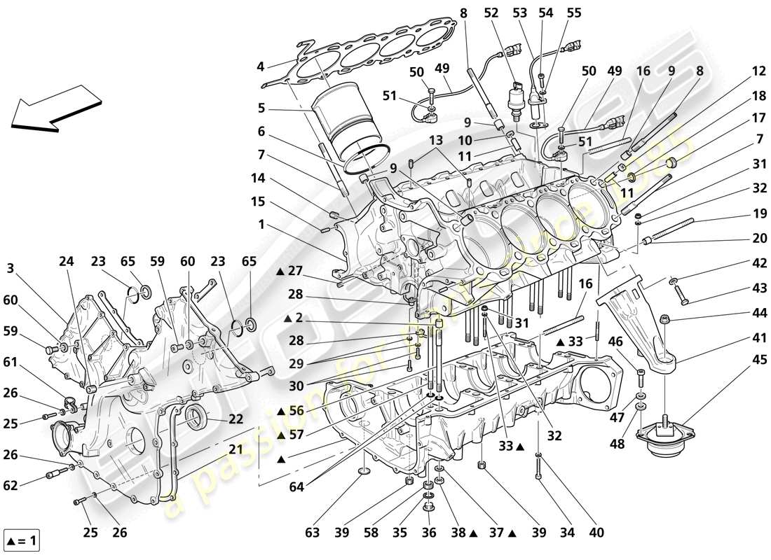 maserati trofeo crankcase diagrama de piezas