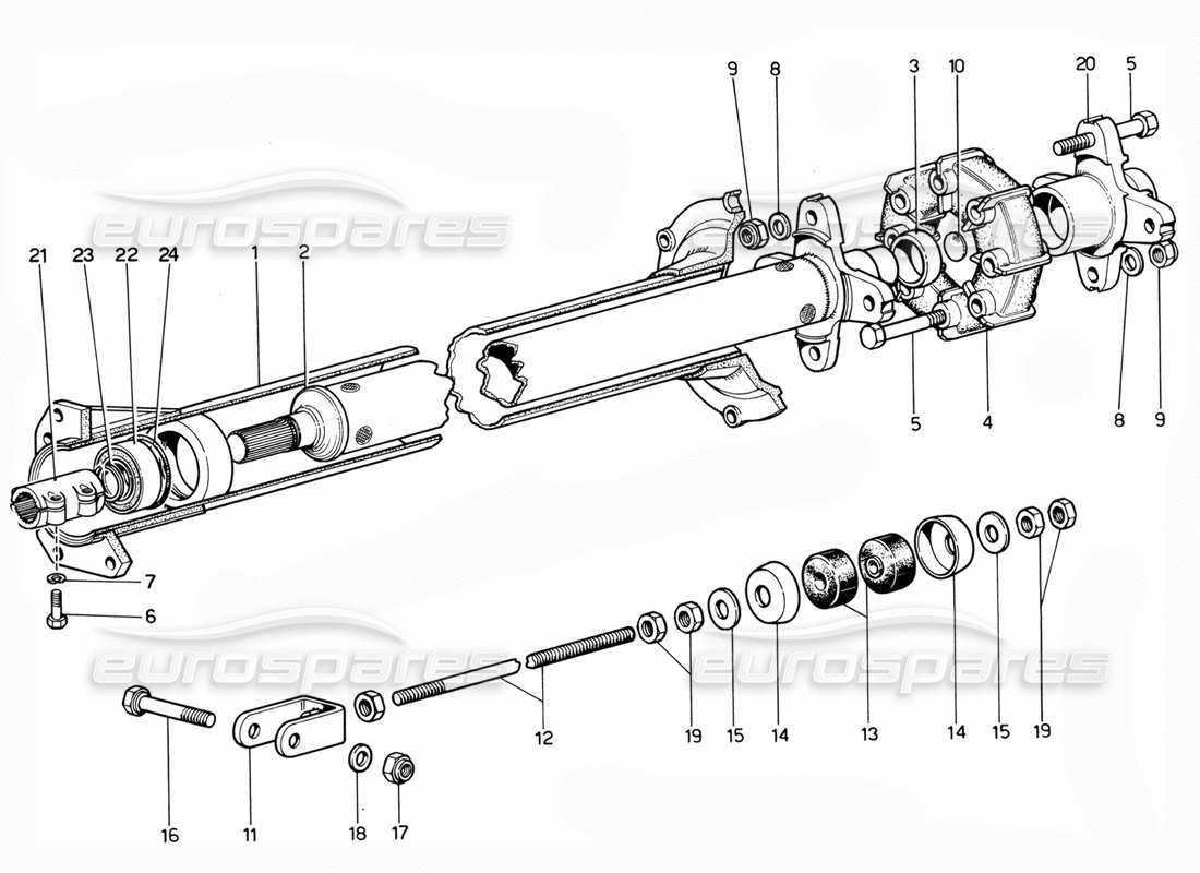 ferrari 365 gtc4 (mechanical) tubo de torsión - revisión diagrama de piezas