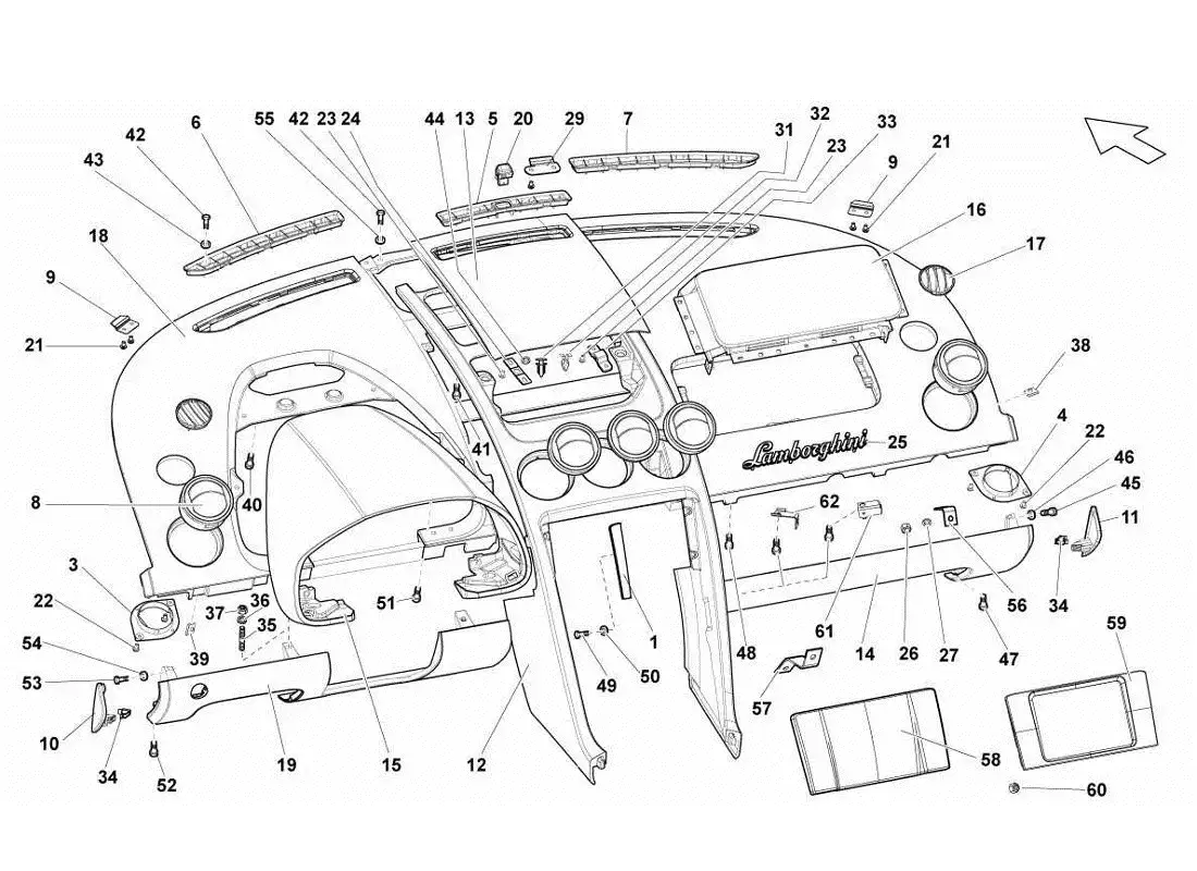 lamborghini gallardo lp570-4s perform panel diagrama de piezas