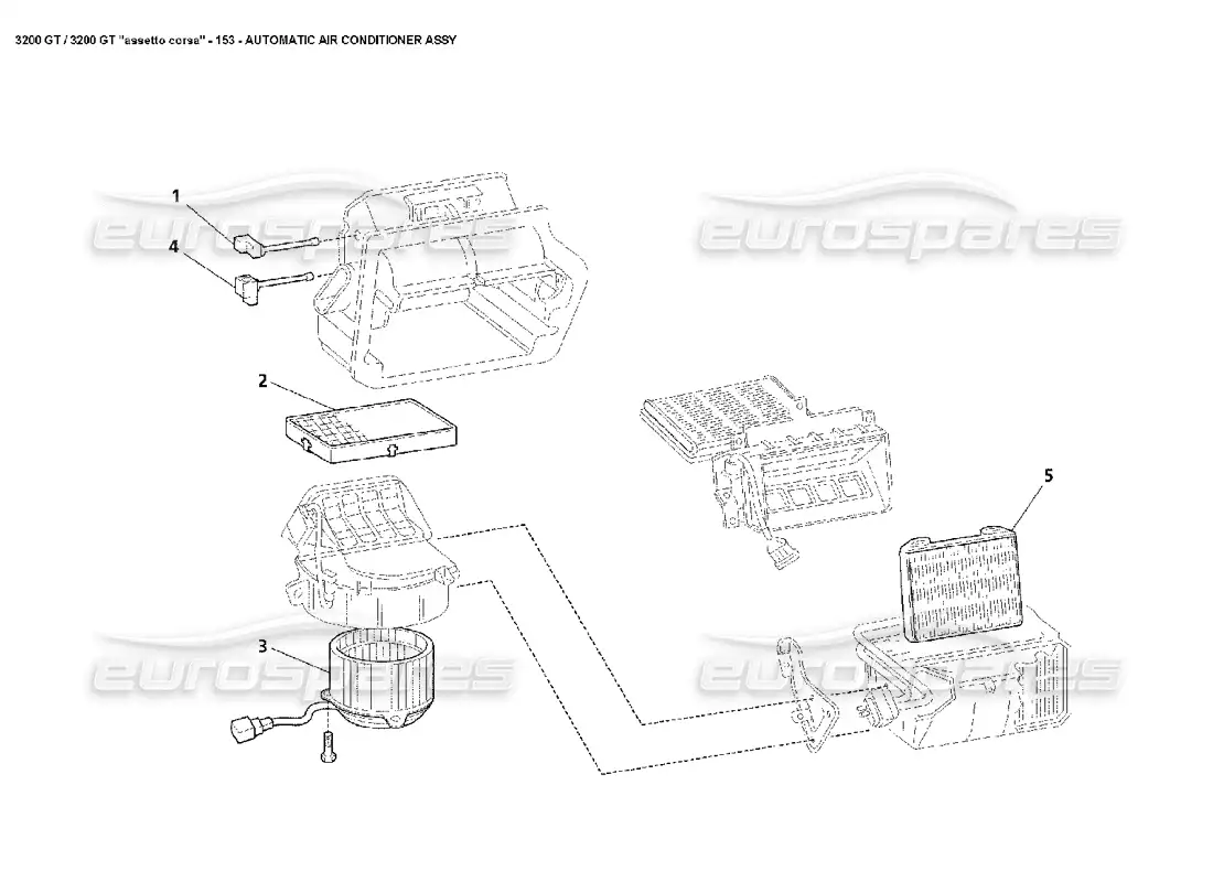maserati 3200 gt/gta/assetto corsa air conditioner assy: 2 diagrama de piezas