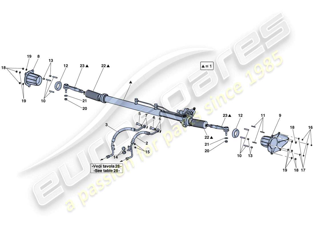ferrari laferrari aperta (usa) caja de dirección asistida hidráulica diagrama de piezas