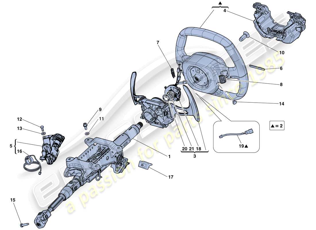 ferrari laferrari aperta (usa) control de dirección diagrama de piezas
