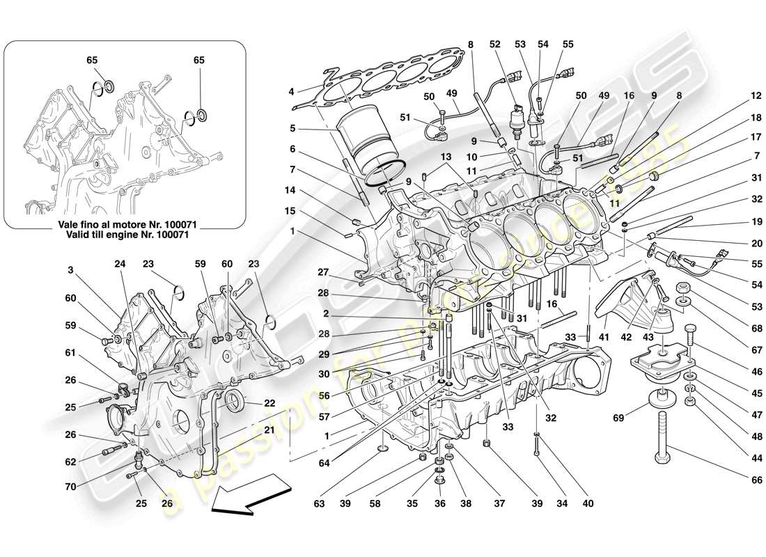 ferrari f430 spider (rhd) diagrama de piezas del carter