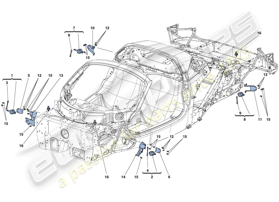 ferrari laferrari aperta (europe) gestión electrónica (suspensión) diagrama de piezas