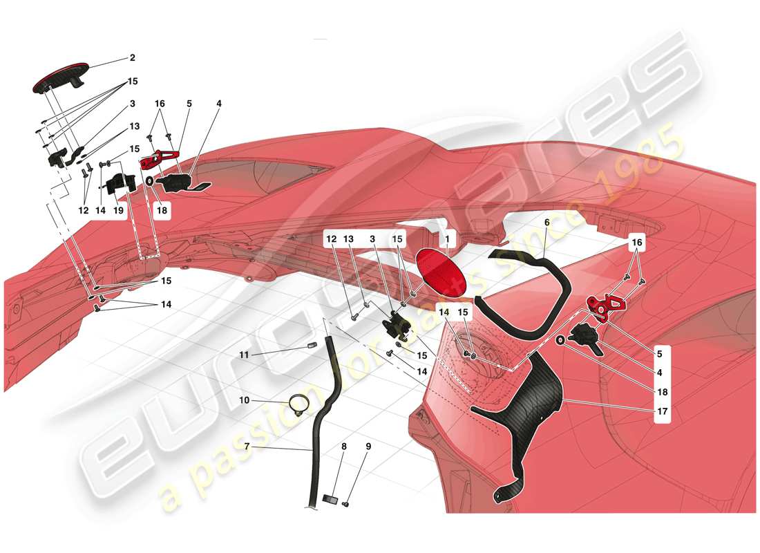 ferrari laferrari (usa) combustible y carga diagrama de piezas