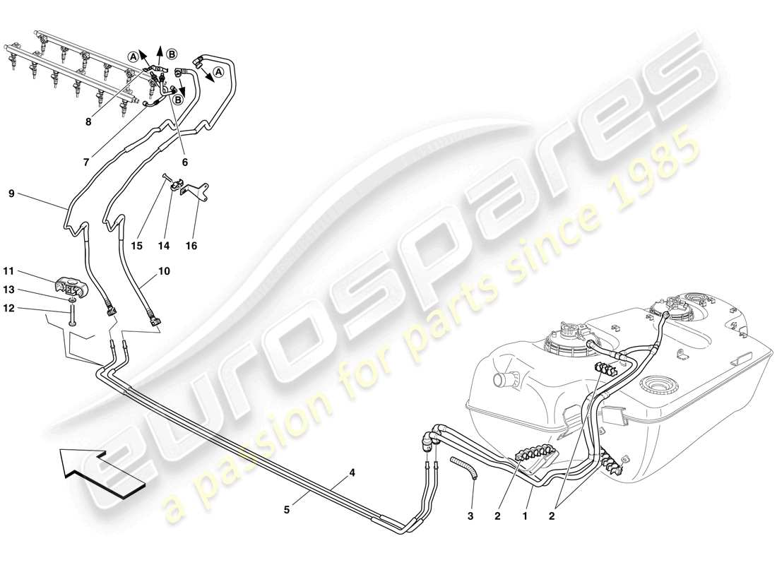 ferrari 599 sa aperta (europe) fuel system diagrama de piezas