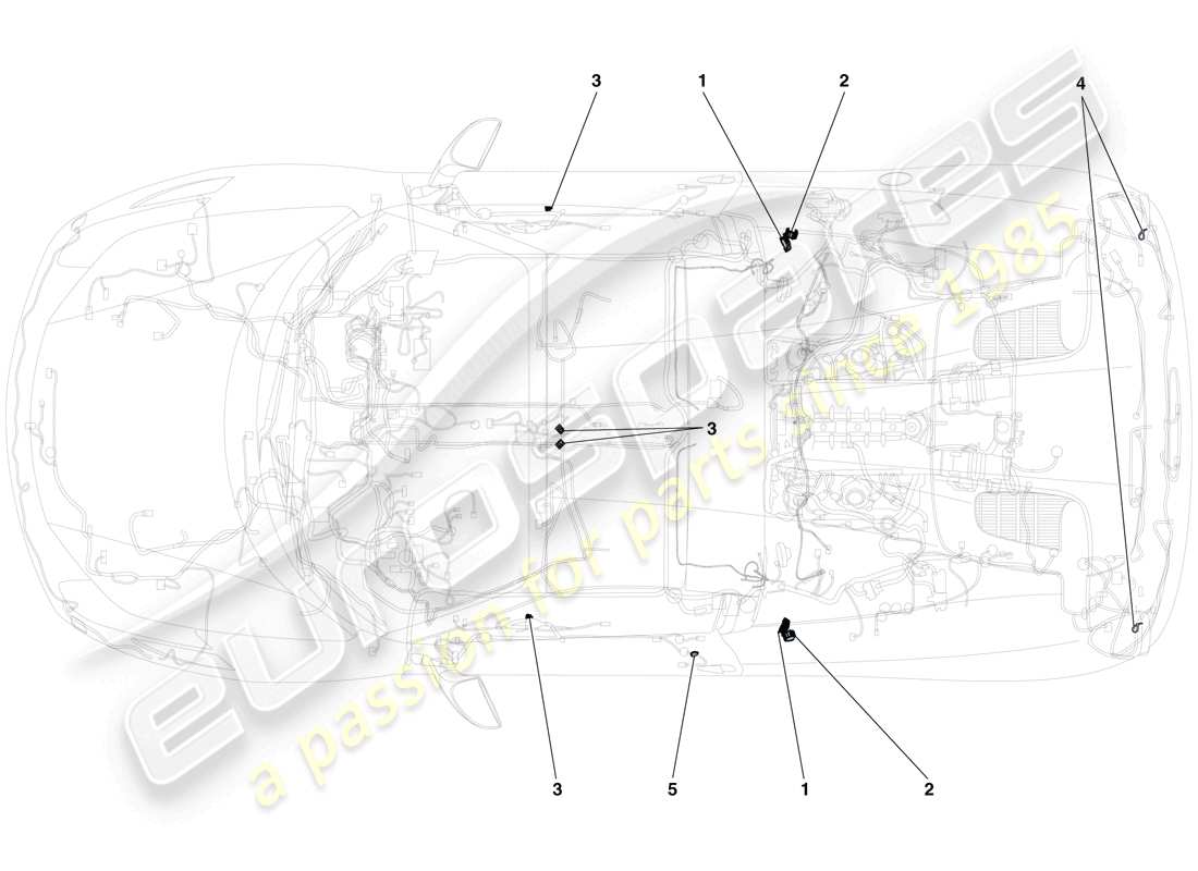 ferrari 458 spider (europe) fijaciones varias para el sistema eléctrico esquema de piezas