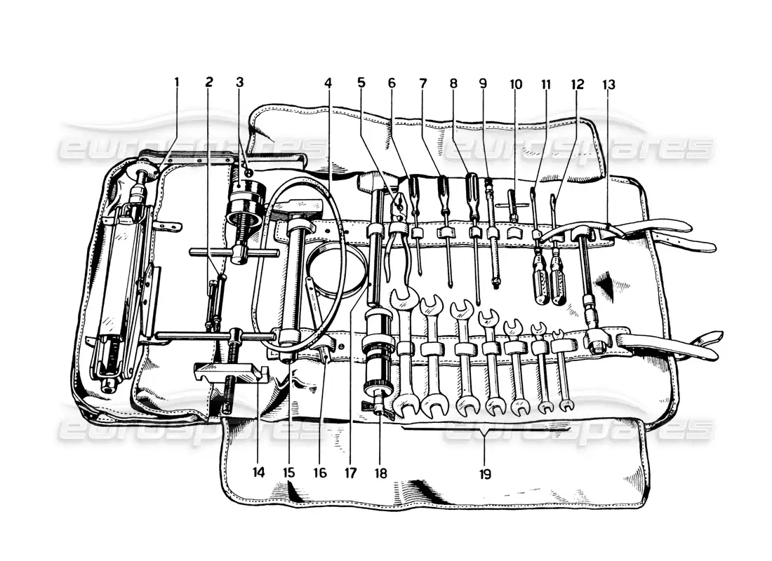 ferrari 330 gtc coupe kit de herramientas diagrama de piezas