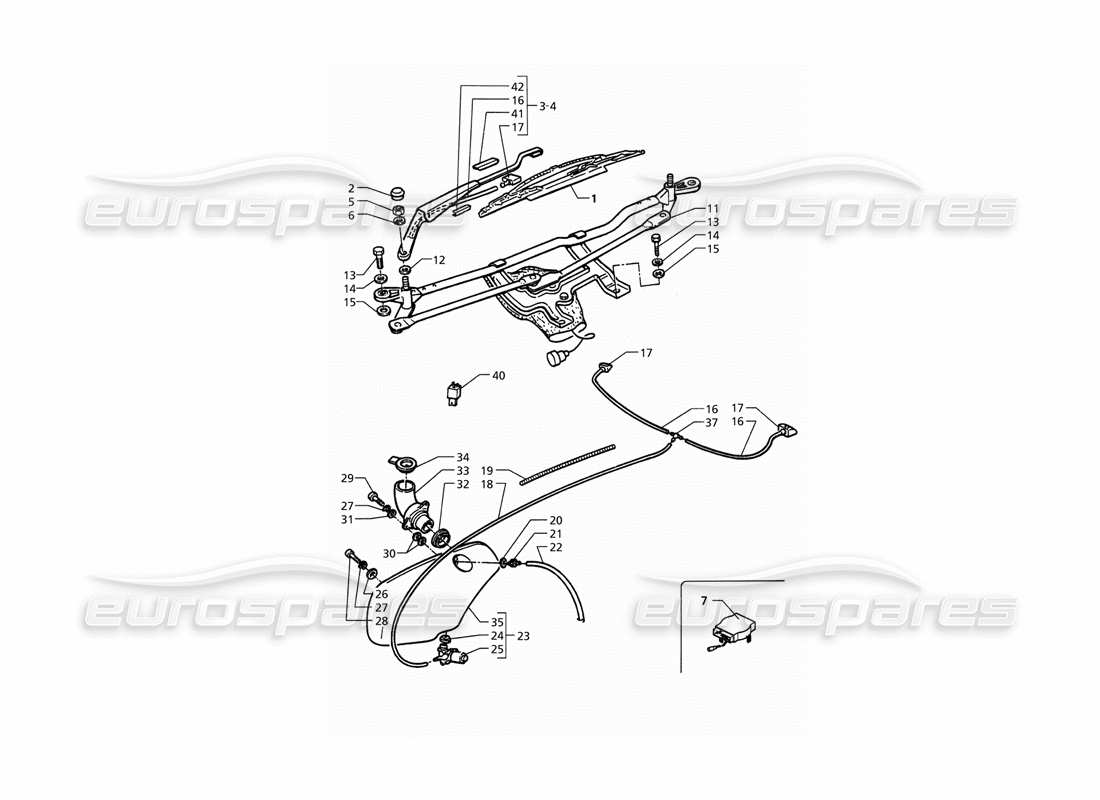 maserati qtp. 3.2 v8 (1999) diagrama de piezas del lavaparabrisas (tracción derecha)