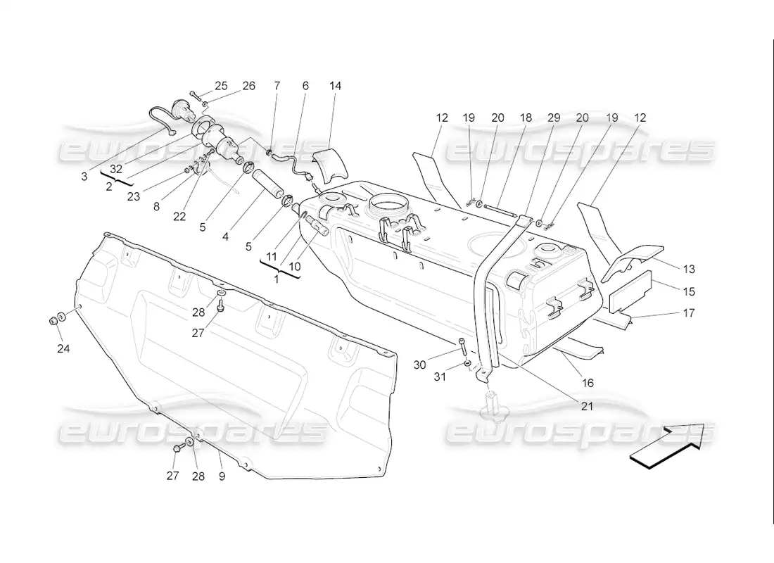 maserati qtp. (2006) 4.2 f1 depósito de combustible diagrama de piezas
