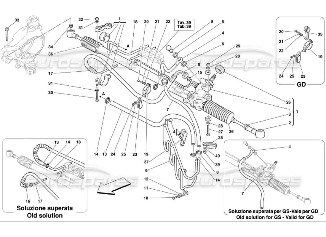 ferrari 360 modena hydraulic steering box and serpentine diagrama de piezas