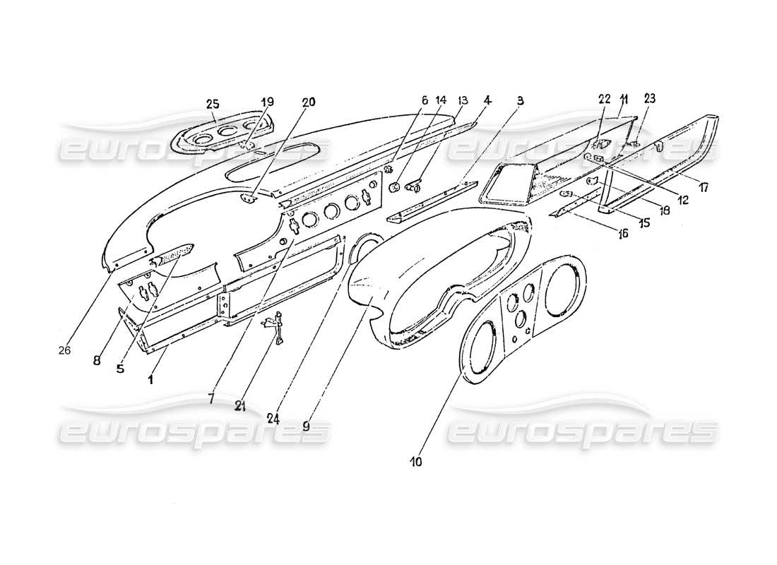 ferrari 365 gt 2+2 (coachwork) panel diagrama de piezas