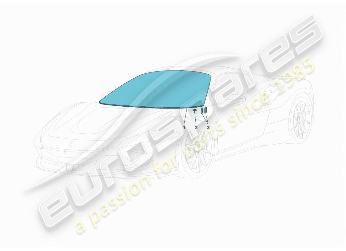 ferrari f8 spider parabrisas diagrama de piezas
