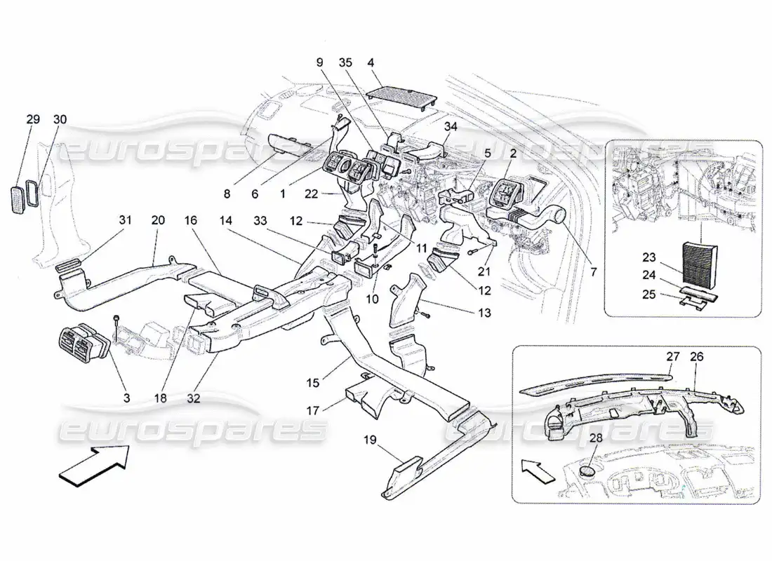 maserati qtp. (2010) 4.7 unidad a c: difusión diagrama de piezas