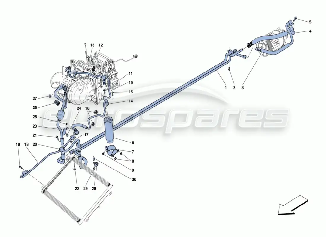 ferrari 488 challenge aire acondicionado diagrama de piezas