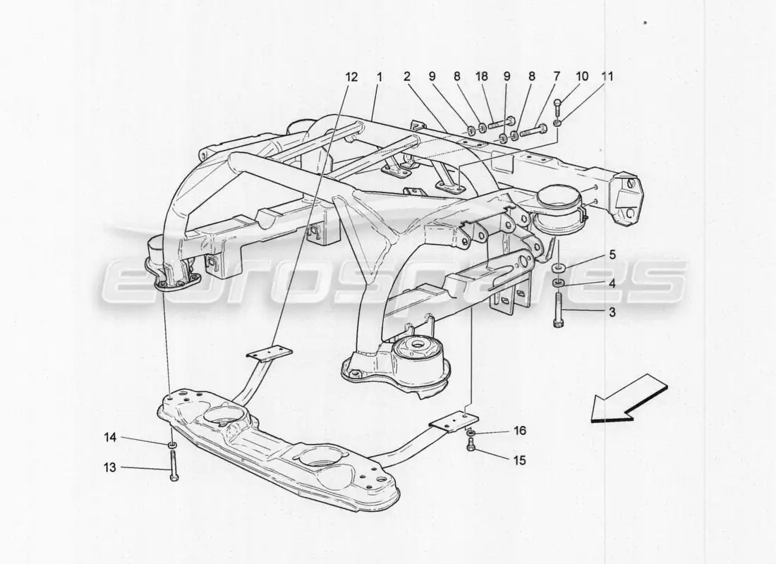 maserati granturismo special edition chasis trasero diagrama de piezas