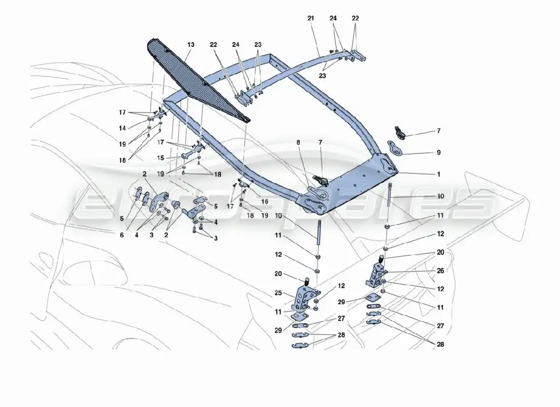 ferrari 488 challenge cubierta del motor diagrama de piezas