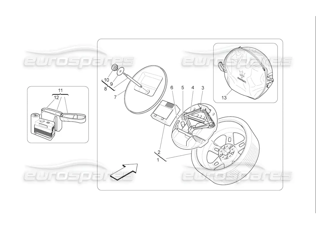 maserati qtp. (2008) 4.2 auto accesorios proporcionados diagrama de piezas
