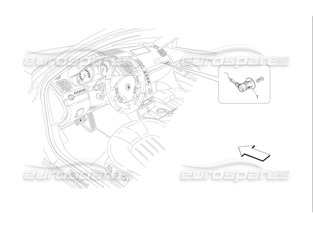 maserati qtp. (2010) 4.7 auto desactivación del airbag del pasajero diagrama de piezas