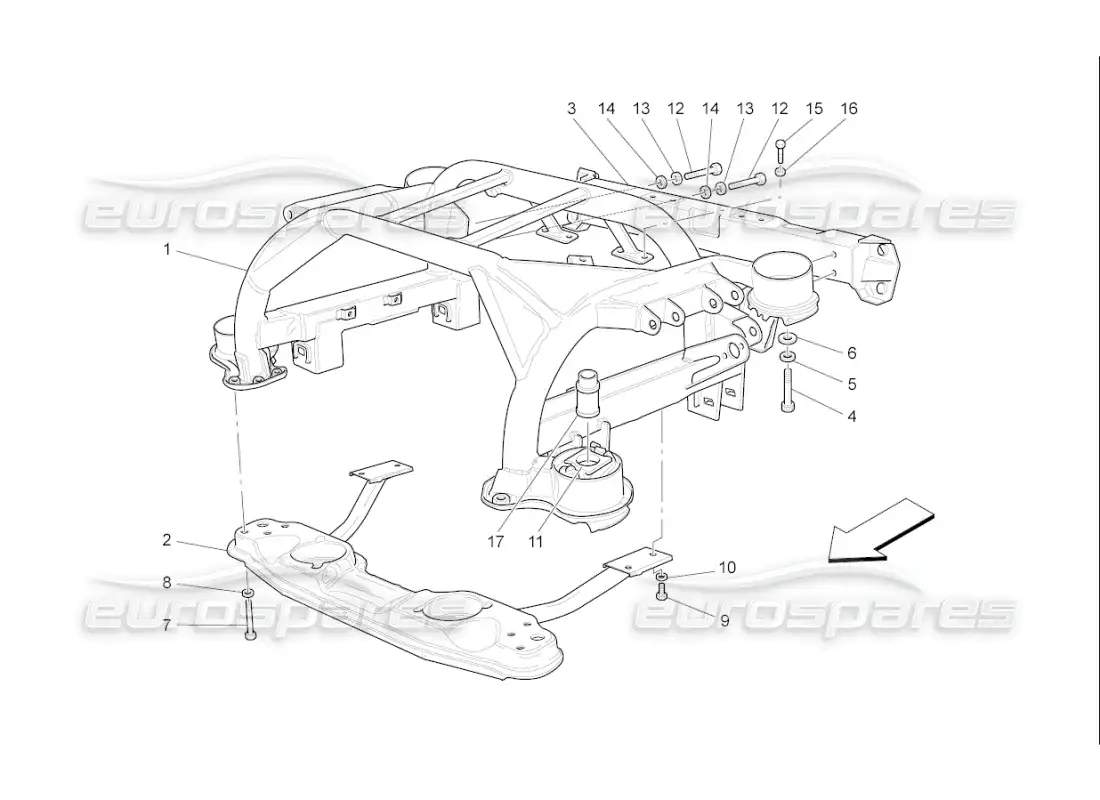 maserati qtp. (2007) 4.2 f1 chasis trasero diagrama de piezas