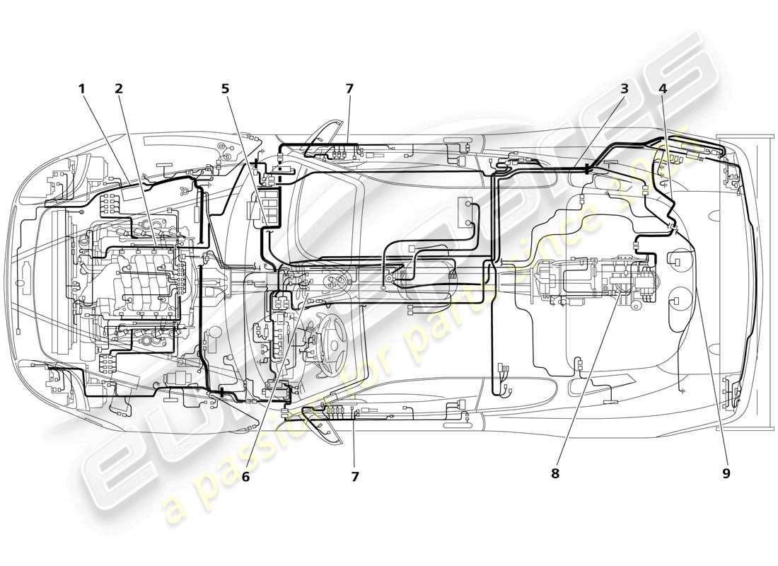 maserati trofeo diagrama de piezas del sistema eléctrico