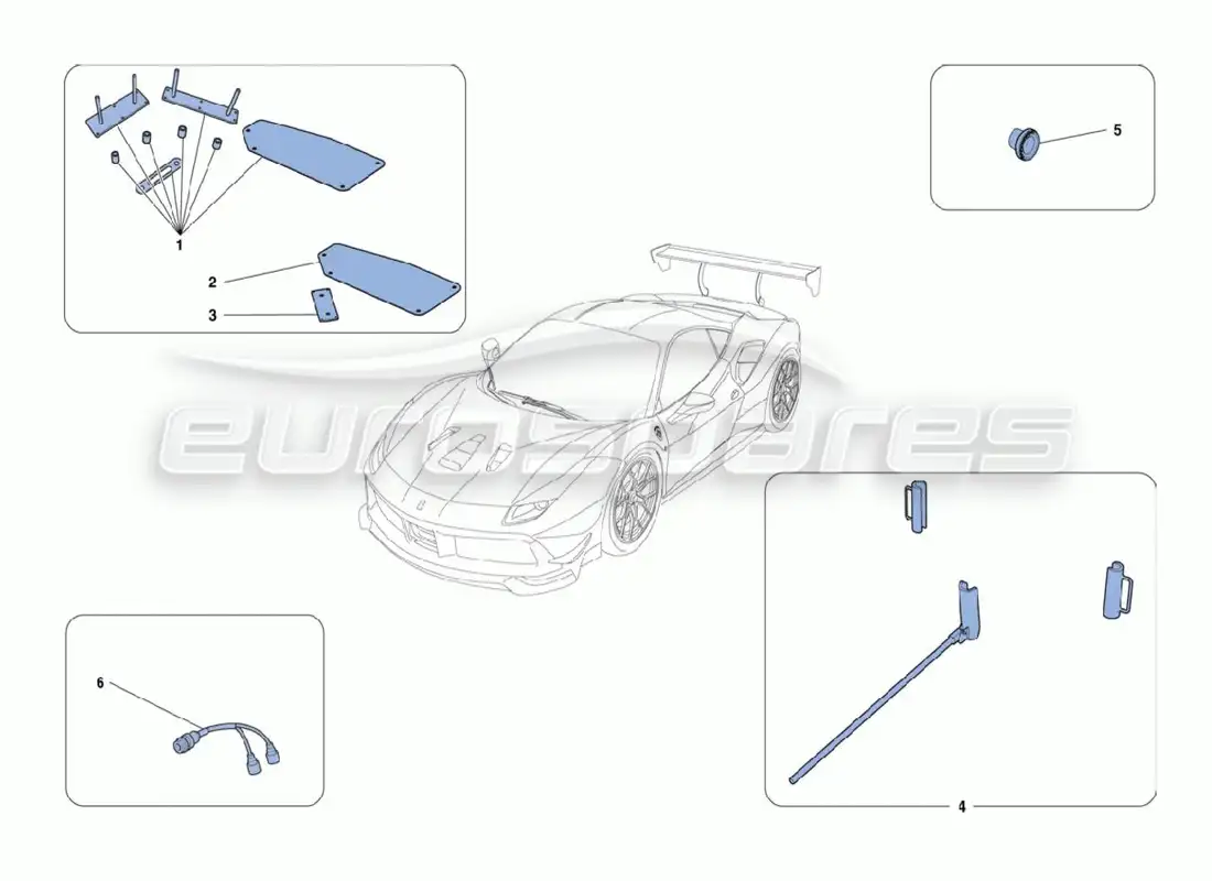 ferrari 488 challenge accesorios diagrama de piezas