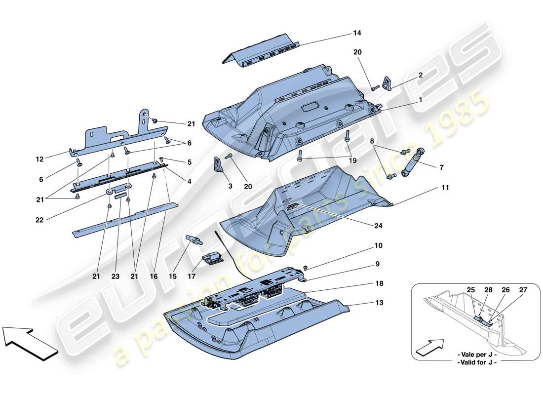 ferrari f12 berlinetta (europe) guantera diagrama de piezas